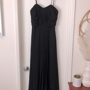 WTOO Watters & Watters RN 84643 Style295 Black Ruched Long Bridesmaid Dress- 4